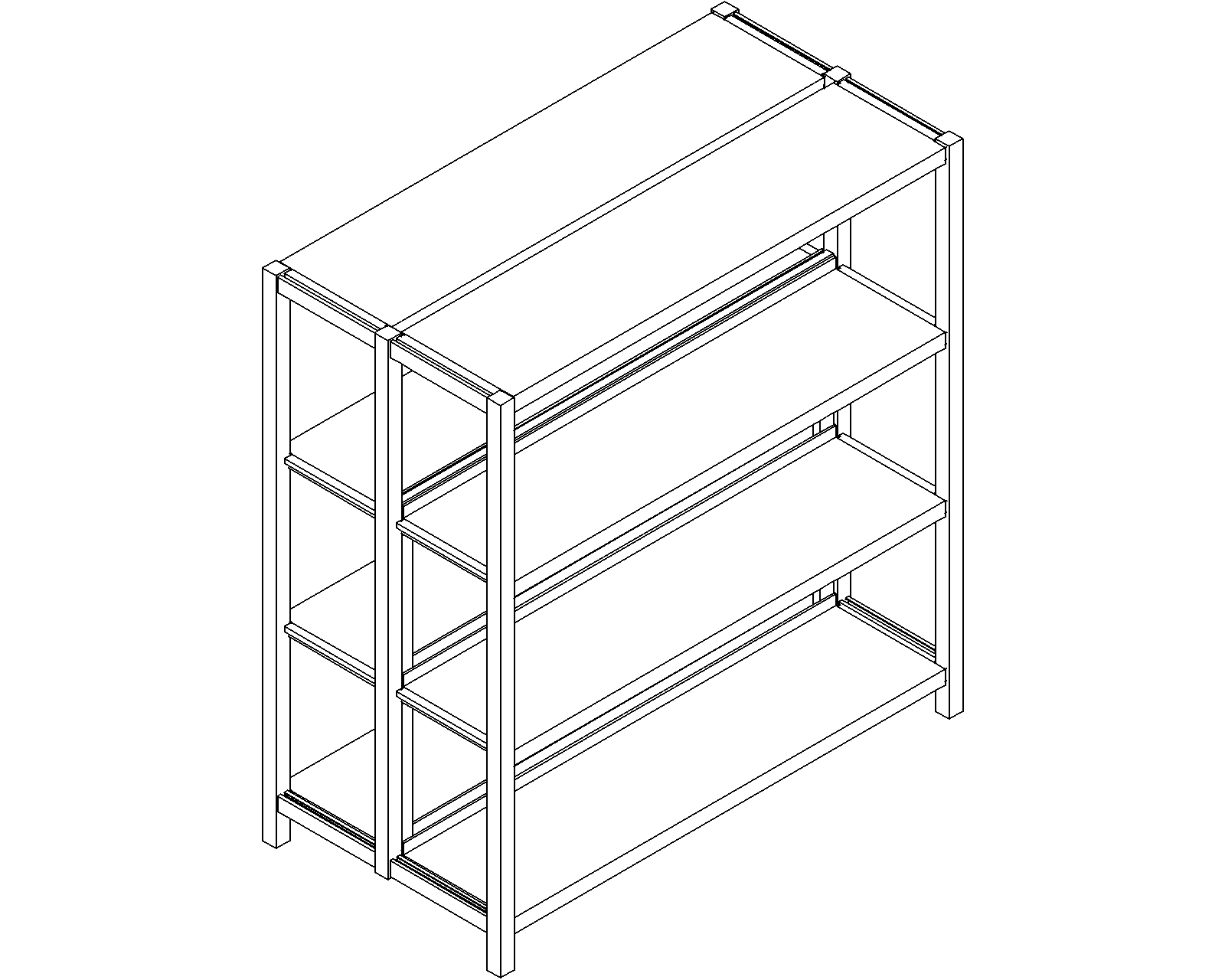 Uniflex starter – double-sided – H1100 – D250 – W1000 – 3D.dwg